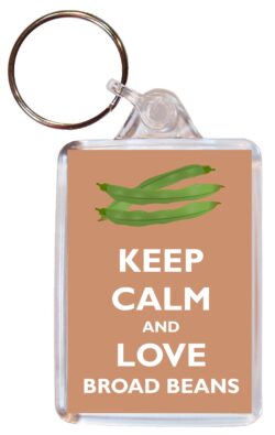 Keep Calm and Love Broad Beans - Double Sided Large Keyring Key Ring Fob Chain Name Tag Gift Present Souvenir