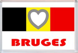 Bruges - Love Belgium/Belgian Towns & Cities Flag - Jumbo Fridge Magnet Souvenir Gift Present