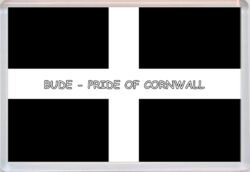 Bude - Pride of Cornwall County Flag - Jumbo Fridge Magnet Souvenir Gift Present