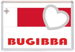 Bugibba - Love Malta/Maltese Towns & Cities Flag - Jumbo Fridge Magnet Souvenir Gift Present