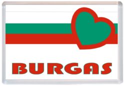 Burgas - Love Bulgaria/Bulgarian Towns & Cities Flag - Jumbo Fridge Magnet Souvenir Gift Present
