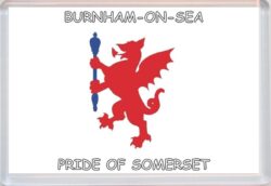 Burnham-on-Sea - Pride of Somerset County Flag - Jumbo Fridge Magnet Souvenir Gift
