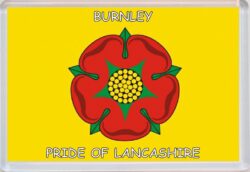 Burnley - Pride of Lancashire County Flag - Jumbo Fridge Magnet Souvenir Gift Present