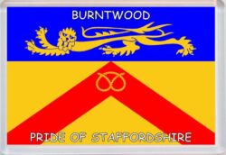 Burntwood - Pride of Staffordshire County Flag - Jumbo Fridge Magnet Souvenir Gift