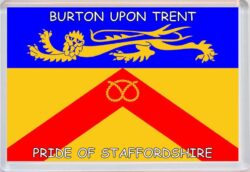 Burton upon Trent - Pride of Staffordshire County Flag - Jumbo Fridge Magnet Souvenir Gift