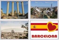 Barcelona - Spain - 4 PACK - Jumbo Fridge Magnet Souvenir Gift Present