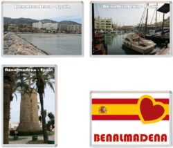 Benalmadena - Costa del Sol - Spain - 4 PACK - Jumbo Fridge Magnet Souvenir Gift Present