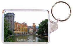 Bilbao - Spain - Double Sided Large Keyring Key Fob Chain Ring Gift Present Souvenir