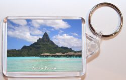 Bora Bora - French Polynesia - Double Sided Large Keyring Key Fob Chain Ring Gift Present Souvenir