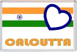 Calcutta - Love Indian/Indian Towns & Cities Flag - Jumbo Fridge Magnet Souvenir Gift Present