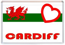 Cardiff - Love Wales/Welsh Towns & Cities Flag - Jumbo Fridge Magnet Souvenir Gift Present