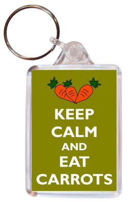 Keep Calm and Eat Carrots - Double Sided Large Keyring Key Ring Fob Chain Name Tag Gift Present Souvenir