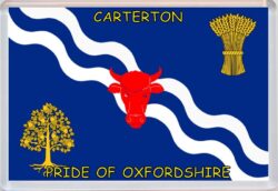 Carterton - Pride of Oxfordshire County Flag - Jumbo Fridge Magnet Souvenir Gift