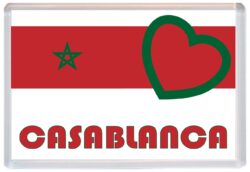 Casablanca - Love Morocco/Moroccan Towns & Cities Flag - Jumbo Fridge Magnet Souvenir Gift