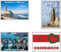 Casablanca - Morocco - 4 PACK - Jumbo Fridge Magnet Souvenir Gift Present