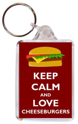 Keep Calm and Love Cheeseburgers - Jumbo Fridge Magnet Souvenir Gift Present