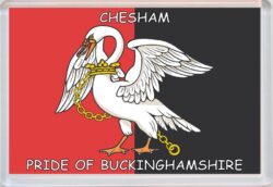 Chesham - Pride of Buckinghamshire County Flag - Jumbo Fridge Magnet Souvenir Gift Present
