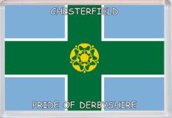 Chesterfield - Pride of Derbyshire County Flag - Jumbo Fridge Magnet Souvenir Gift Present