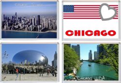 Chicago - Illinois - USA - 4 PACK - Jumbo Fridge Magnet Souvenir Gift Present