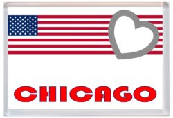Chicago - Love USA/United States of America Towns & Cities Flag - Jumbo Fridge Magnet Souvenir Gift