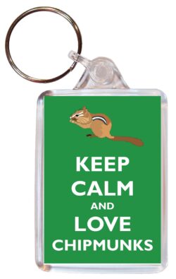 Keep Calm Love Chipmunks Keyring Key Ring Fob Chain