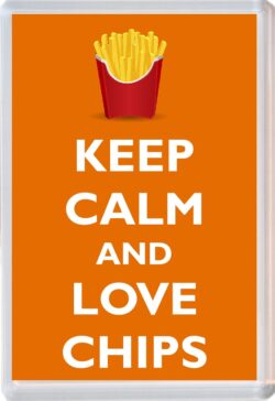 Keep Calm and Love Chips - Jumbo Fridge Magnet Souvenir Gift Present