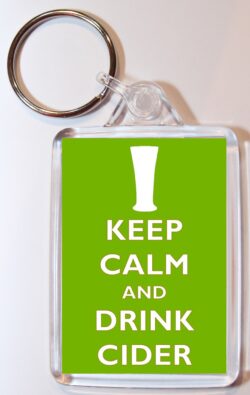 Keep Calm and Drink Cider - Double Sided Large Keyring Key Ring Fob Chain Name Tag Gift Present Souvenir