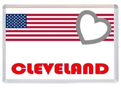 Cleveland - Love USA/United States of America Towns & Cities Flag - Jumbo Fridge Magnet Souvenir Gift