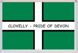 Clovelly - Pride of Devon County Flag - Jumbo Fridge Magnet Souvenir Gift Present