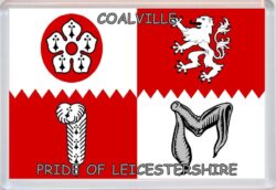 Coaville - Pride of Leicestershire County Flag - Jumbo Fridge Magnet Souvenir Gift Present