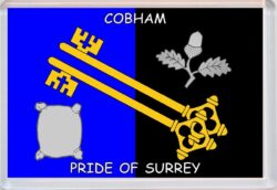 Cobham - Pride of Surrey County Flag - Jumbo Fridge Magnet Souvenir Gift