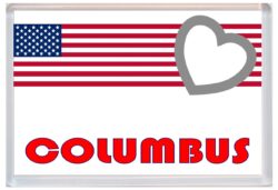 Columbus - Love USA/United States of America Towns & Cities Flag - Jumbo Fridge Magnet Souvenir Gift
