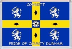 Consett - Pride of County Durham Flag - Jumbo Fridge Magnet Souvenir Gift Present