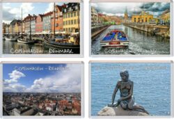 Copenhagen - Denmark - 4 PACK - Jumbo Fridge Magnet Souvenir Gift Present