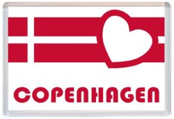 Copenhagen - Love Denmark/Danish Towns & Cities Flag - Jumbo Fridge Magnet Souvenir Gift Present