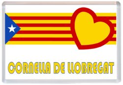 Cornella de Llobregat - Love Catalonia Towns & Cities Flag - Jumbo Fridge Magnet Souvenir Gift Present