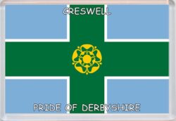 Creswell - Pride of Derbyshire County Flag - Jumbo Fridge Magnet Souvenir Gift Present