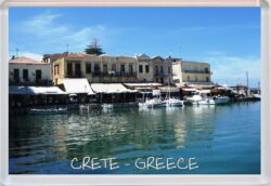 Crete - Greece - Jumbo Fridge Magnet Souvenir Gift Present Harbour