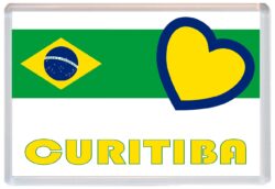 Curitiba - Love Brazil/Brazilian Towns & Cities Flag - Jumbo Fridge Magnet Souvenir Gift Present