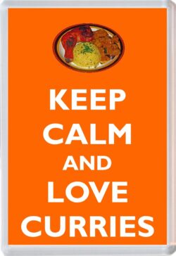 Keep Calm and Love Curries - Jumbo Fridge Magnet Souvenir Gift Present
