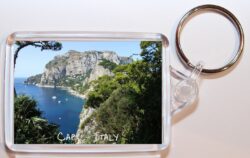 Capri - Italy ? Double Sided Large Keyring Key Fob Chain Ring Gift Present Souvenir