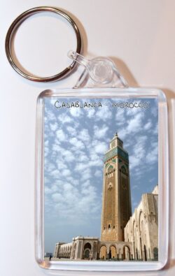 Casablanca - Morocco ? Double Sided Large Keyring Key Fob Chain Ring Gift Present Souvenir