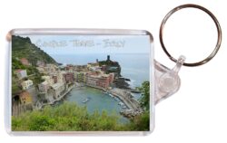 Cinque Terre - Italy ? Double Sided Large Keyring Key Fob Chain Ring Gift Present Souvenir