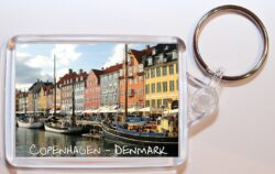 Copenhagen - Denmark ? Double Sided Large Keyring Key Fob Chain Ring Gift Present Souvenir