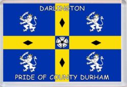 Darlington - Pride of County Durham Flag - Jumbo Fridge Magnet Souvenir Gift Present