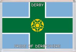 Derby - Pride of Derbyshire County Flag - Jumbo Fridge Magnet Souvenir Gift Present