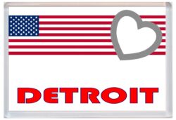 Detroit - Love USA/United States of America Towns & Cities Flag - Jumbo Fridge Magnet Souvenir Gift