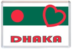 Dhaka - Love Bangladesh Towns & Cities Flag - Jumbo Fridge Magnet Souvenir Gift Present