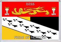 Diss - Pride of Norfolk County Flag - Jumbo Fridge Magnet Souvenir Gift