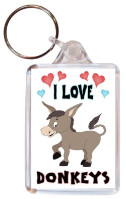 I Love Donkeys Keyring